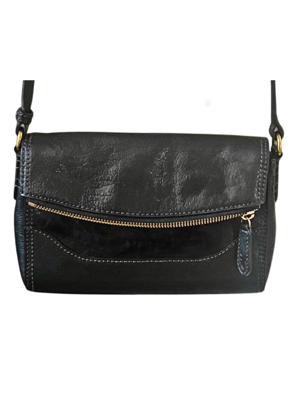 Frye Small Black Leather Crossbody Bag